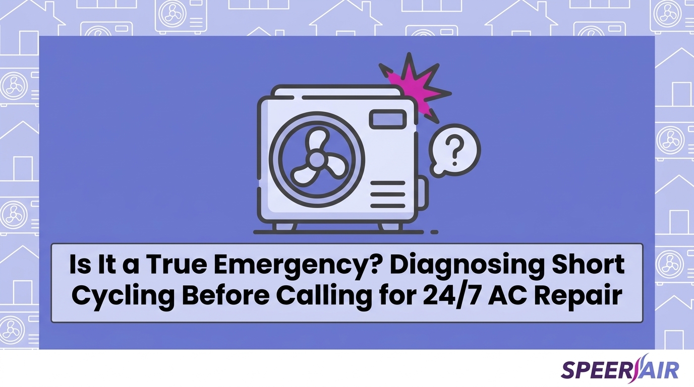 HVAC Blog 7 Is It a True Emergency? Diagnosing Short Cycling Before Calling for 24/7 AC Repair — featured image